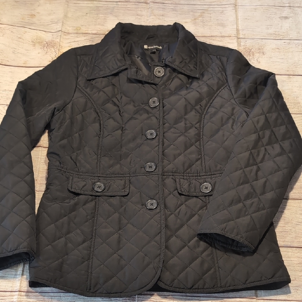 Valerie Bertinelli Women's Black Quilted Lightweight Jacket Size M